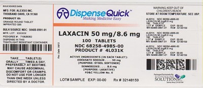 NDC 68258-4985-00------ALEXO.jpg NDC 68258-4985-00 - NDC 68258 4985 00 ALEXO